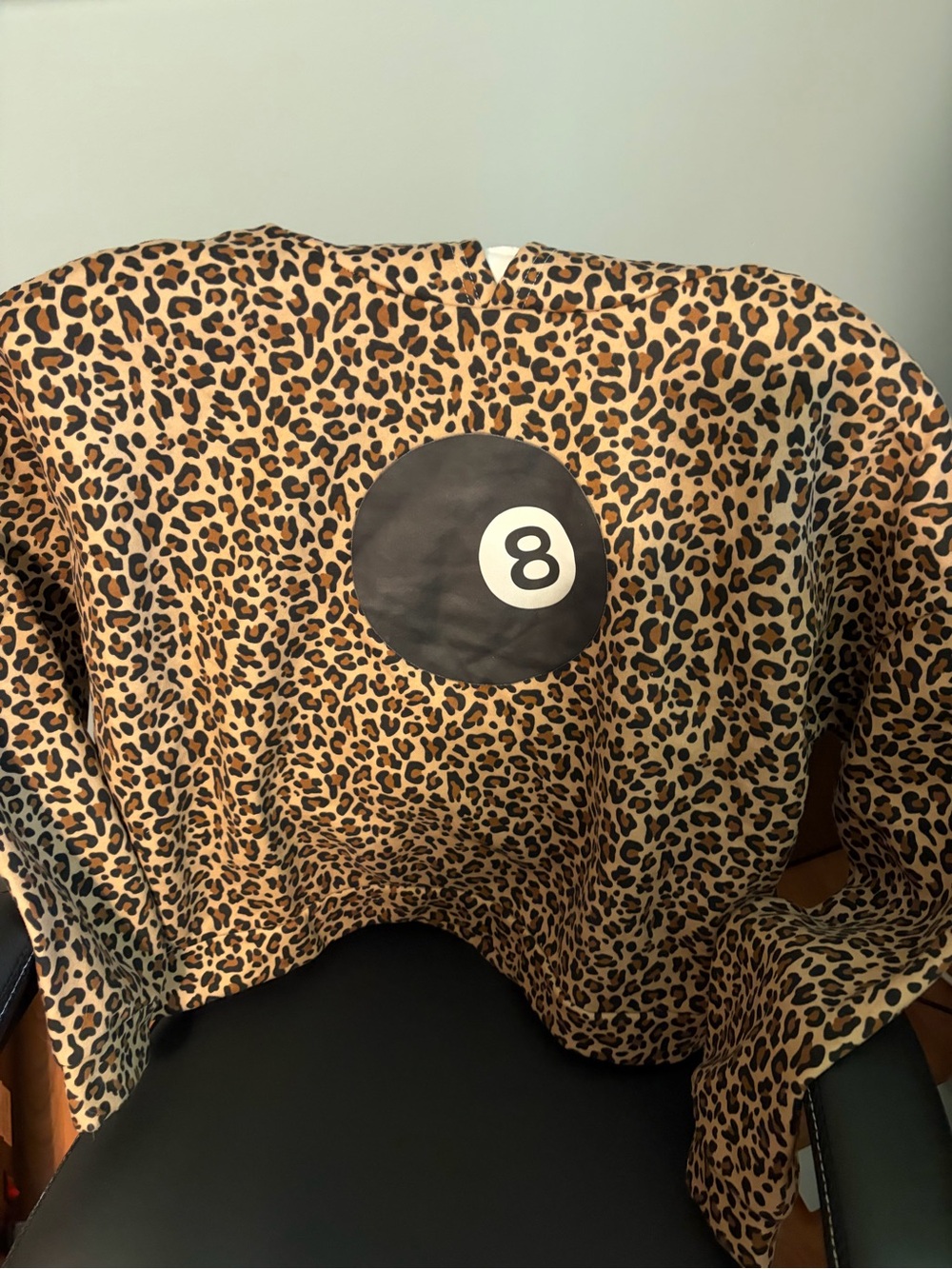 Edikted Kids Leopard Print Sweatshirt with 8-Ball Graphic- New Without Tags